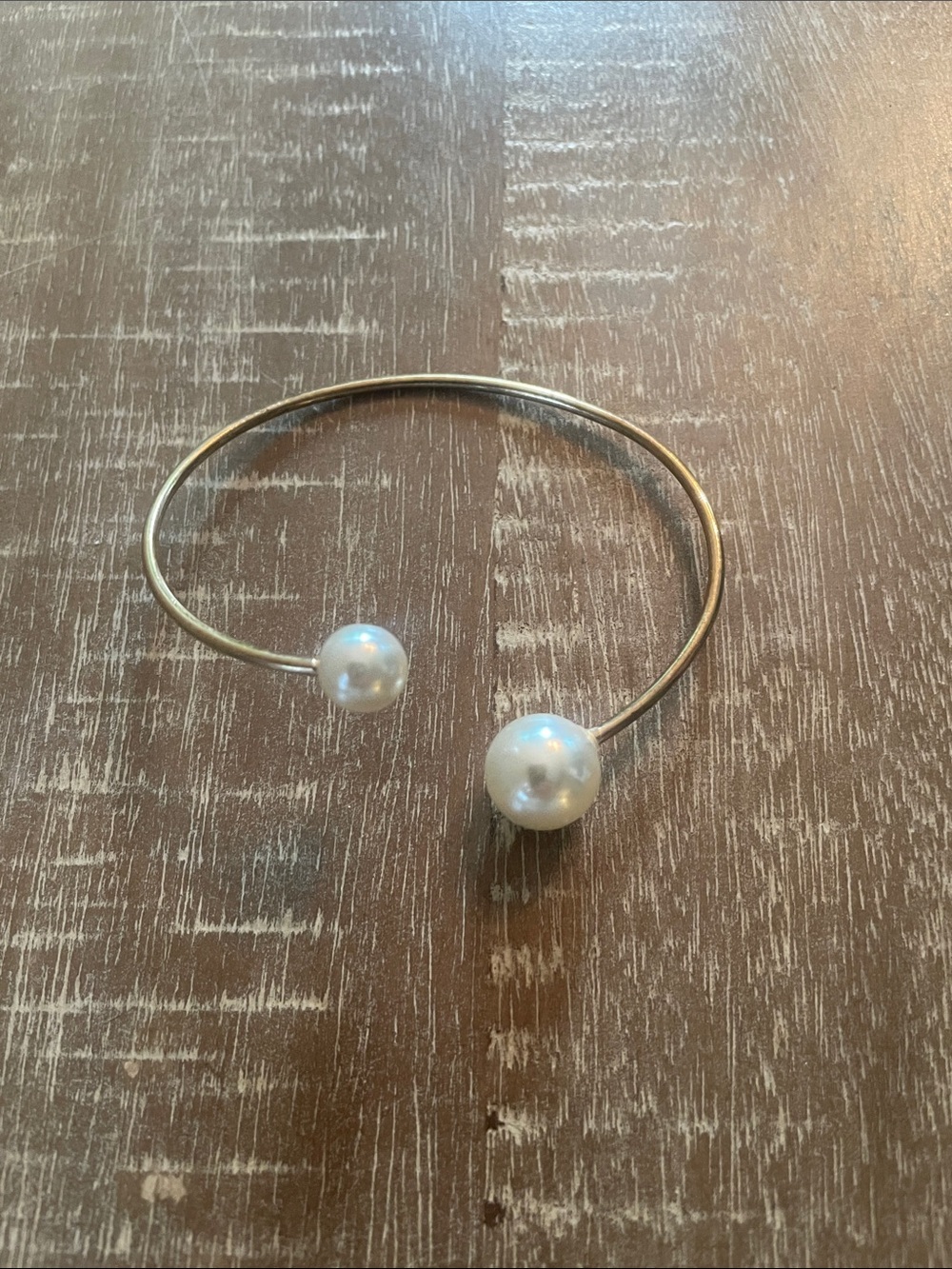 Women’s Gold Tone & Faux Pearl Open Cuff Bracelet